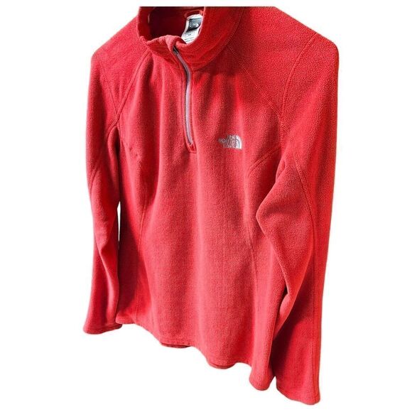 THE NORTH FACE Women's Red 1/4 Zip- Up Fleece Polartec Pullover Jacket - Picture 7 of 11